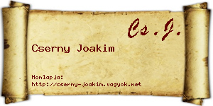 Cserny Joakim névjegykártya